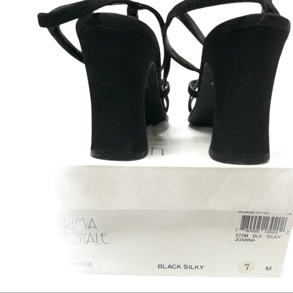 Prima Royale Joanna Black Silky Strappy heels Size 7 - Picture 4 of 6